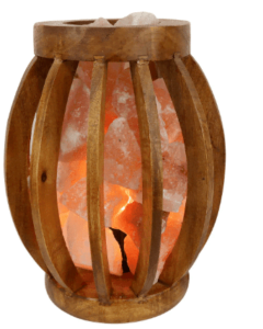 oval salt basket lamp wooden