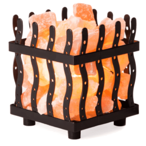 Himalayan salt basket lamp metal
