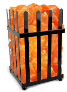 Himalayan pink salt basket lamp