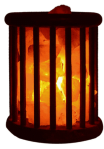 Cylinder wooden salt basket lamp