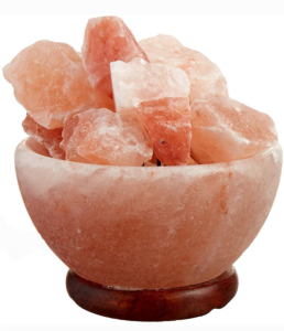 bowl with chunks salt lamp