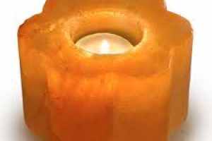 Flower himalayan salt candle holder (tea light holder) flower salt candle holder