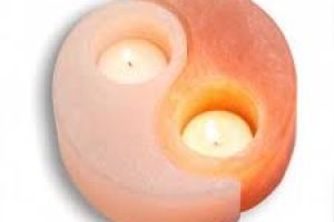ying yang himalayan salt candle holder (tea light holder) ying yang sahpe salt candle holder